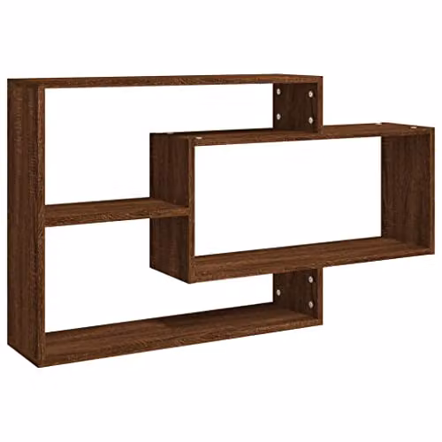 vidaXL Wall Shelf Brown, W: 104 cm, D: 20 cm, H: 58.5 cm, Engineered Wood