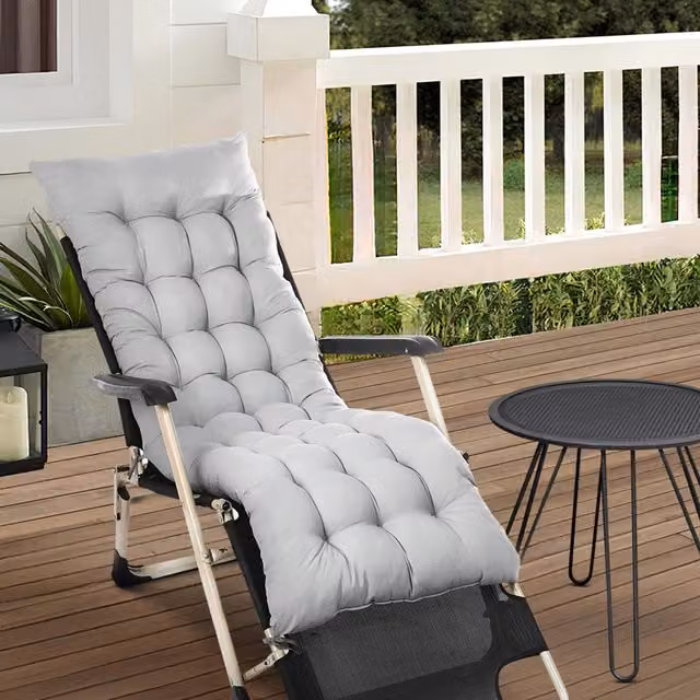 Breeins Non-Slip Foam Sun Lounger Cushion for Garden and Patio, Grey