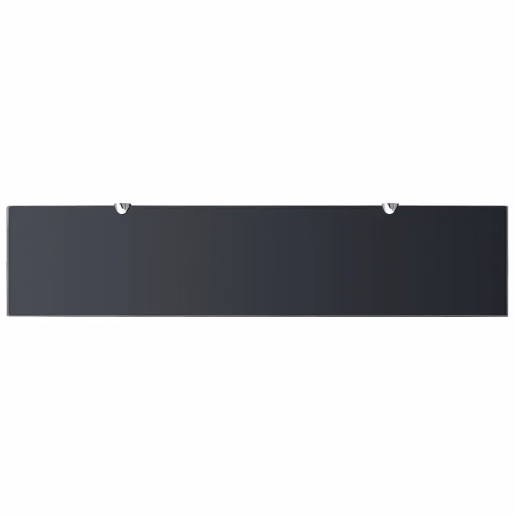 Berkfield Home Black Glass Floating Shelves, 2 Pack, W: 90 cm, D: 20 cm – 2