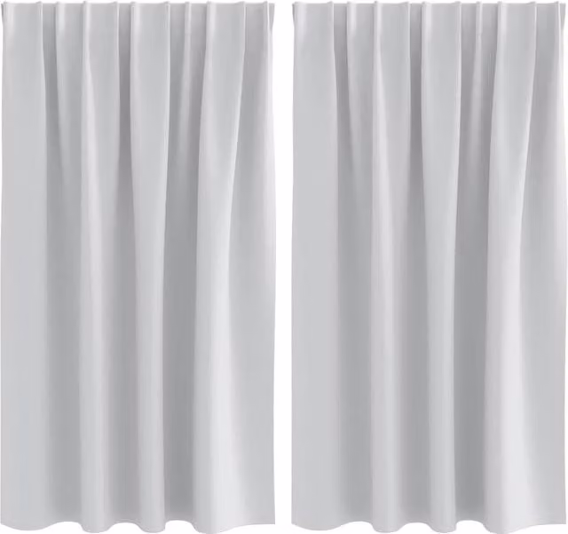 Berkfield Home Blackout Fabric Panel Curtains, 2 Pack, Grey, W/H: 140 x 140 cm