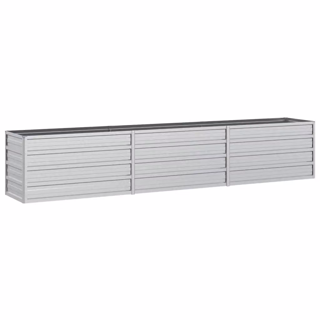 Berkfield Home Garden Galvanised Steel Raised Bed in Silver, W: 240 cm, D: 40 cm, H: 45 cm – 2