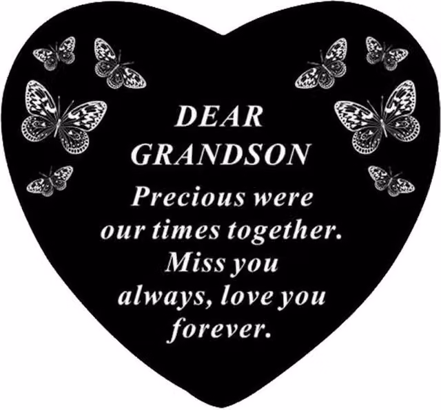 David Fischhoff Black and White Butterfly Heart Graveside Memorial Plaque Ornament – 2