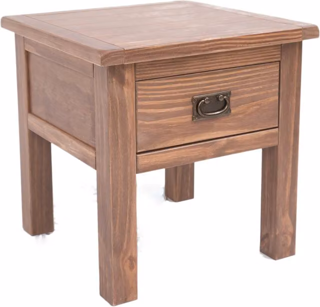 Padua 1 Drawer Large Lamp Table in Light Brown with Drop Handle