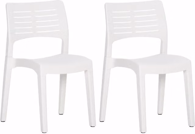 Berkfield Home Modern White Polypropylene Garden Chairs, Set of 2