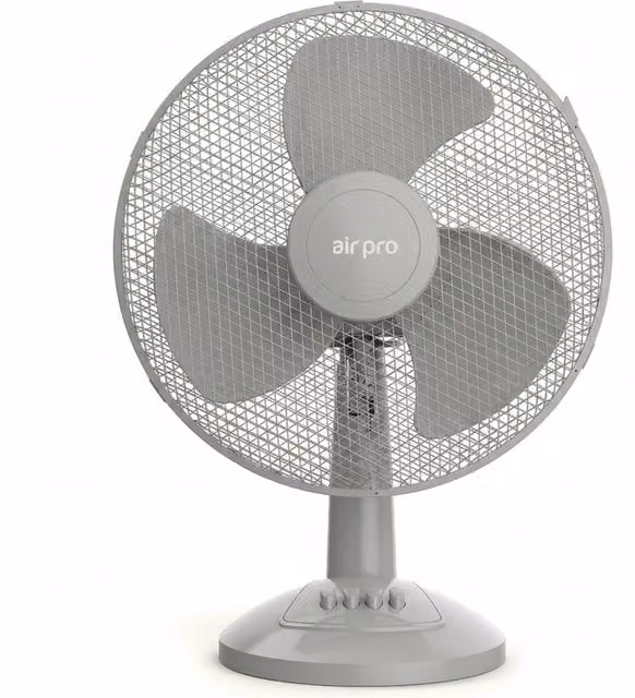 Air Pro Oscillating Desk Fan with 3 Speeds in Grey