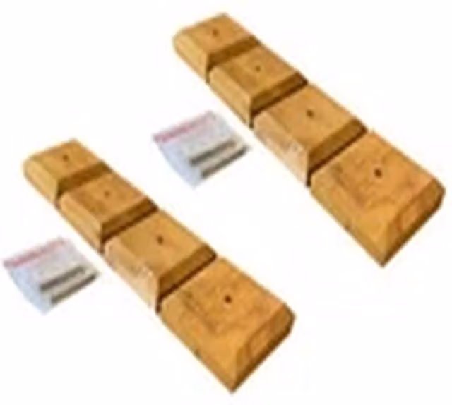 EONLION 8-Piece Brown Wooden Square Garden Fence Post Caps and Finials with Fixings – 1