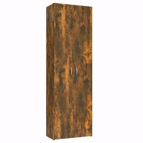 vidaXL Brown MDF Office Archive Shelving with Hinged Doors, W: 60 cm, D: 32 cm, H: 190 cm – 1