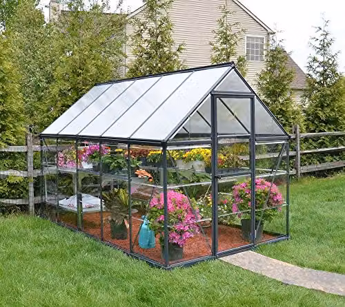 Palram Hybrid Polycarbonate Greenhouse in Grey, W: 185 cm, H: 208 cm – 2