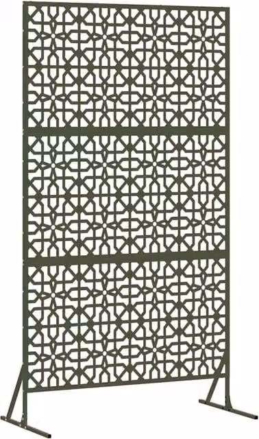Berkfield Home Rectangular Privacy Screen in Green Steel, W: 100 cm, D: 50 cm, H: 180 cm – 1