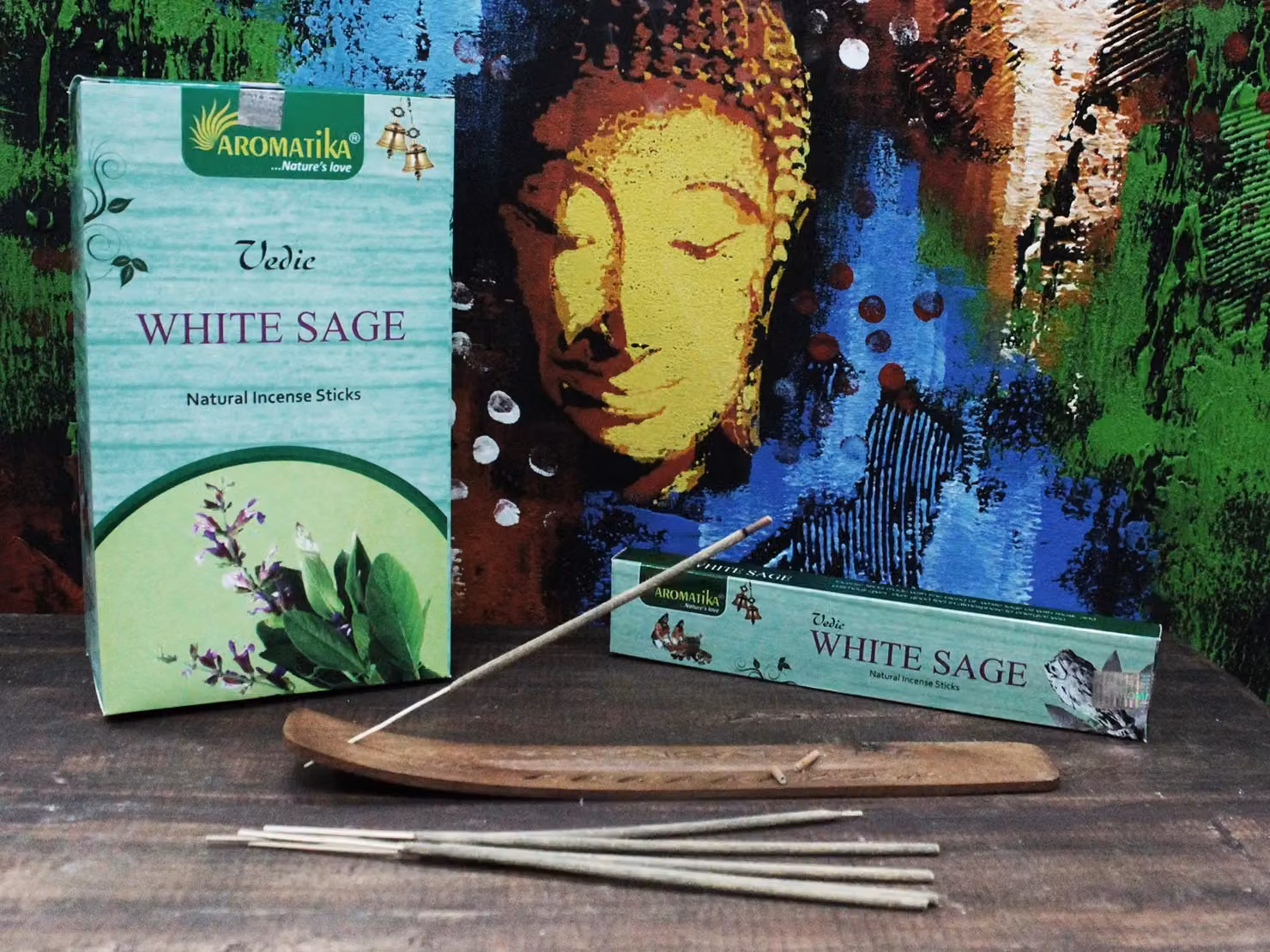Aromatika KDMD Vedic White Sage Incense Sticks in Green – 2