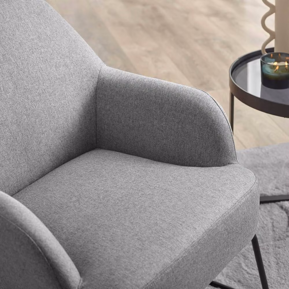 Cheshire Davos Grey Fabric Accent Chair with Armrests – 2