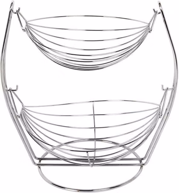 SPETLEK 2 Tier Metal Fruit Basket in Silver