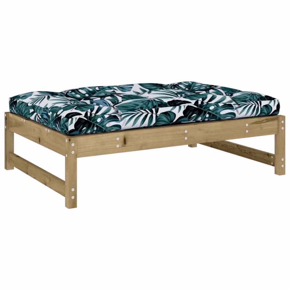 Berkfield Home Beautiful Garden Footstool in Brown Impregnated Pine, W: 120 cm, D: 80 cm – 2