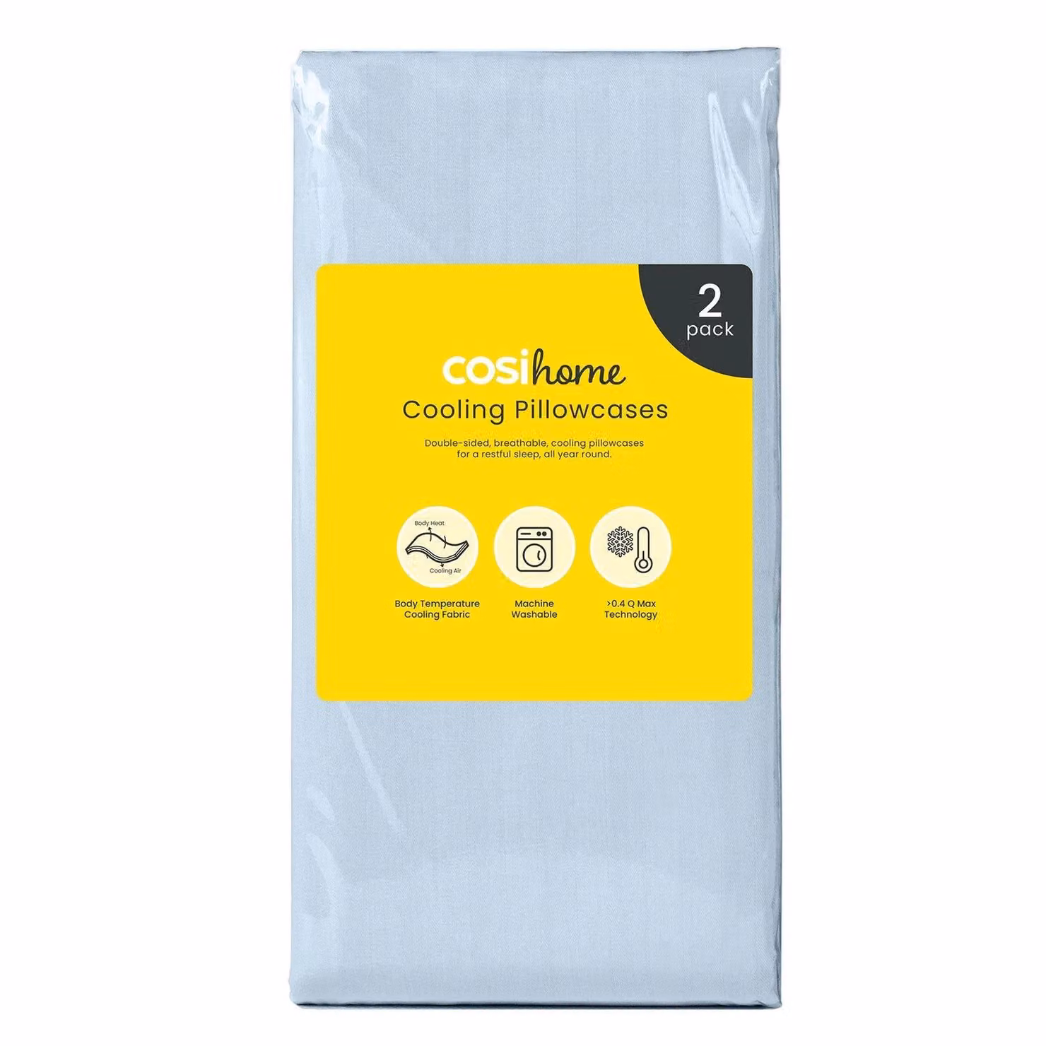 Cosi Home Cooling Pillowcases, 2 Pack, Blue, W/H: 50 x 70 cm – 3