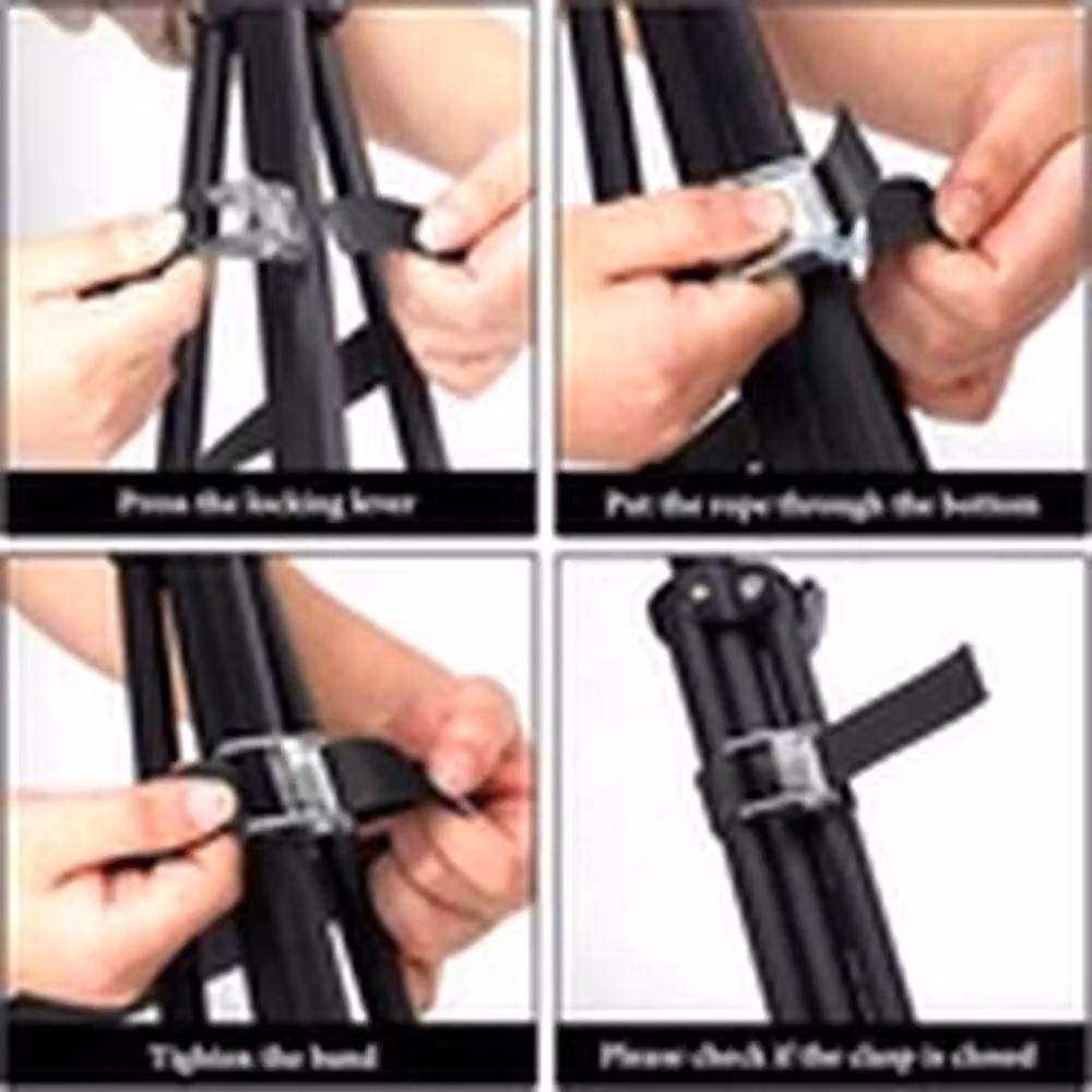 EONLION 10 Pack Black Adjustable Cam Buckle Lashing Straps with Metal Hardware – 4