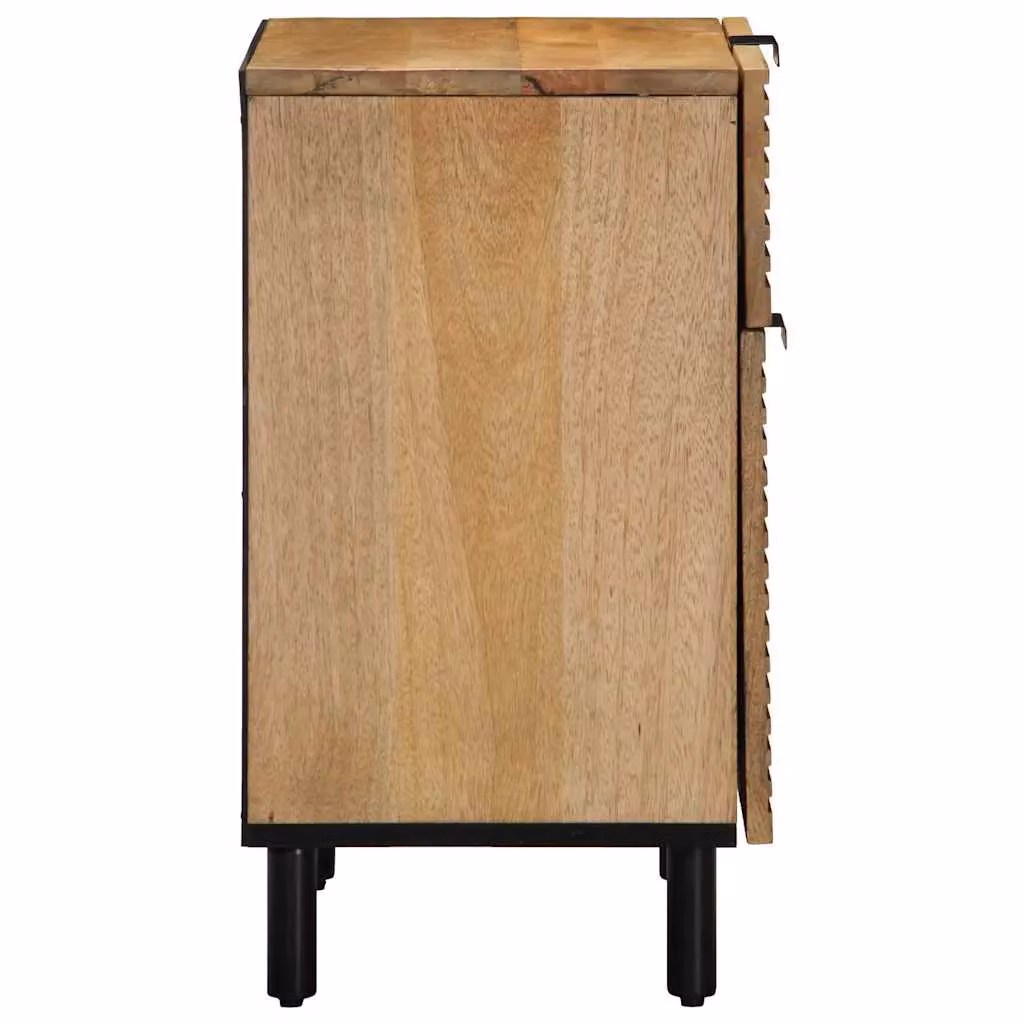 Berkfield Home Brown Mango Wood Bedside Cabinet W: 50 cm, D: 33 cm, H: 60 cm – 3