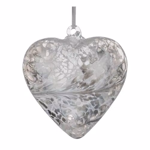Sienna Glass Friendship Heart For Our Bridesmaid in Pastel Silver, 8 cm