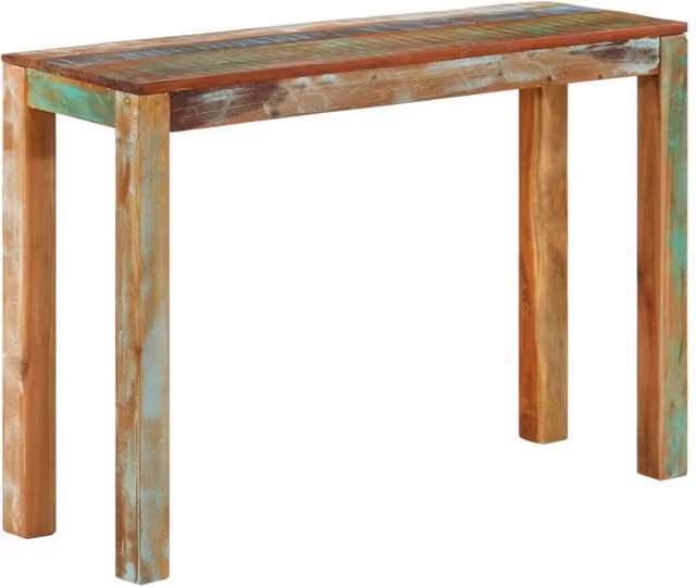 Berkfield Home Rustic Solid Reclaimed Wood Console Table W/D/H: 110 x 35 x 76 cm