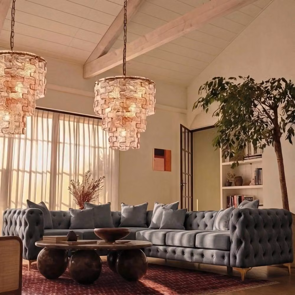 Sofaya Monaco Chesterfield 6 Seater L-Shape Corner Sofa in Grey Velvet with Left Hand Chaise – 2