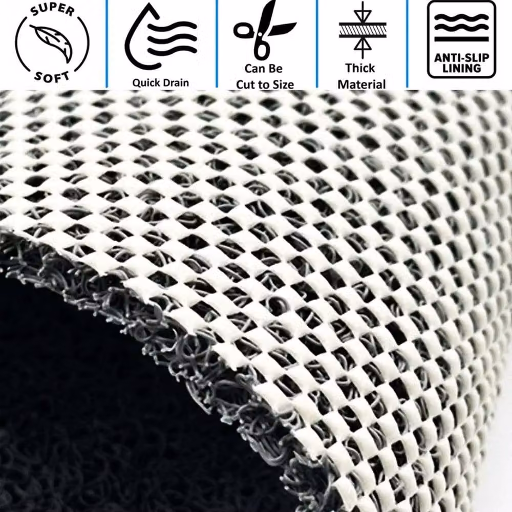 NESTLUNE Non-Slip Anti-Mould Star Corner Shower Mat, Grey, W/D/H: 53 x 53 x 1 cm – 1