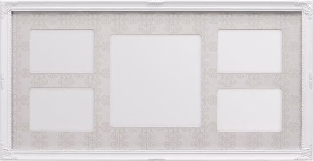 Premier Housewares Multi Photo Frame, White, Square Wall Frame for 5 Photos