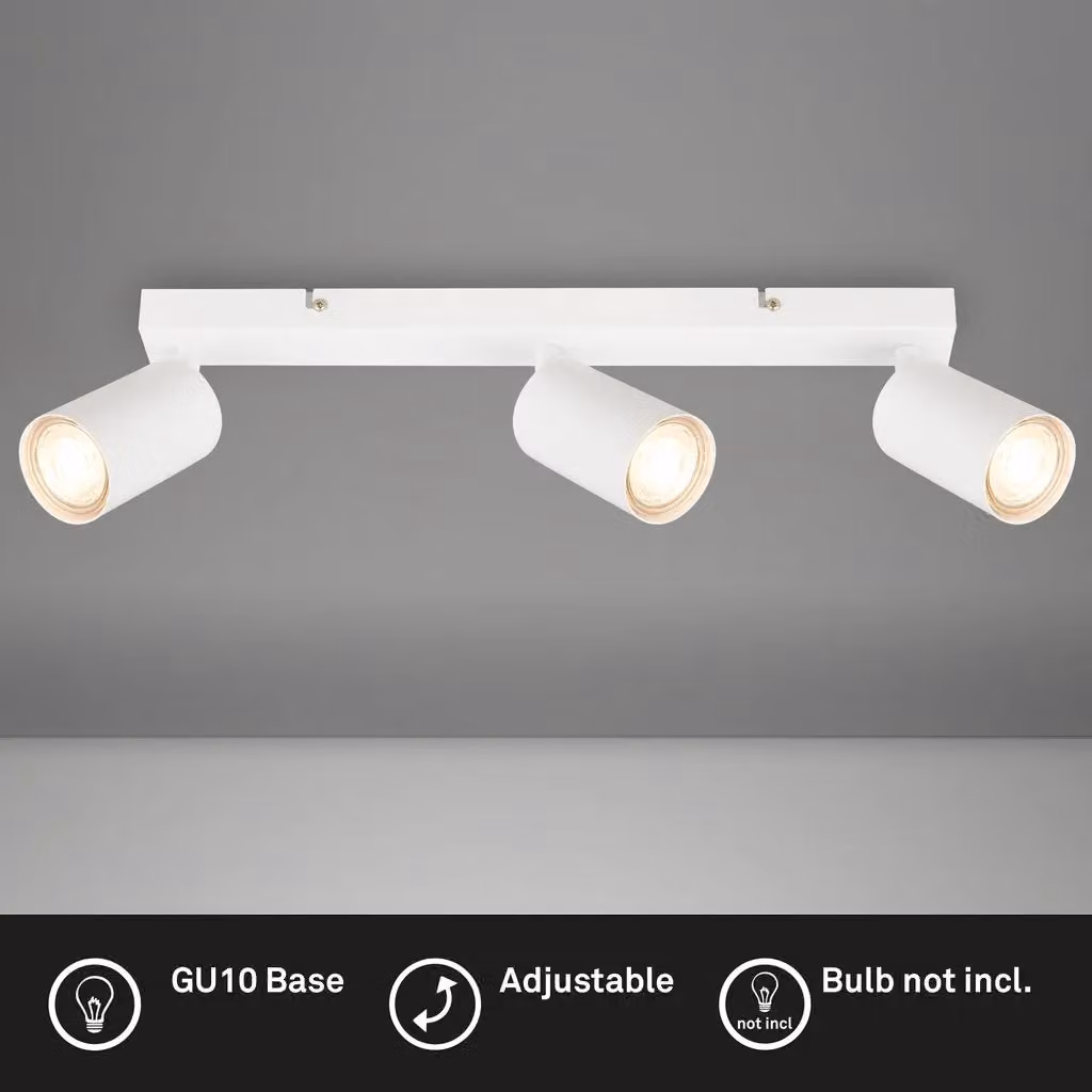 Briloner 3-Light GU10 LED Ceiling Spotlight in White Metal – 2