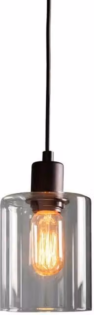 Loops Dimmable LED Ceiling Pendant Light in Black and Transparent Glass