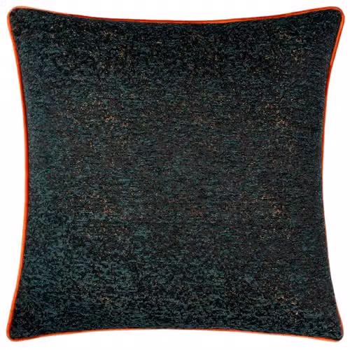 Paoletti Galaxy Chenille Piped Cushion in Green and Gold, W/D/H: 50 x 50 x 50 cm – 1
