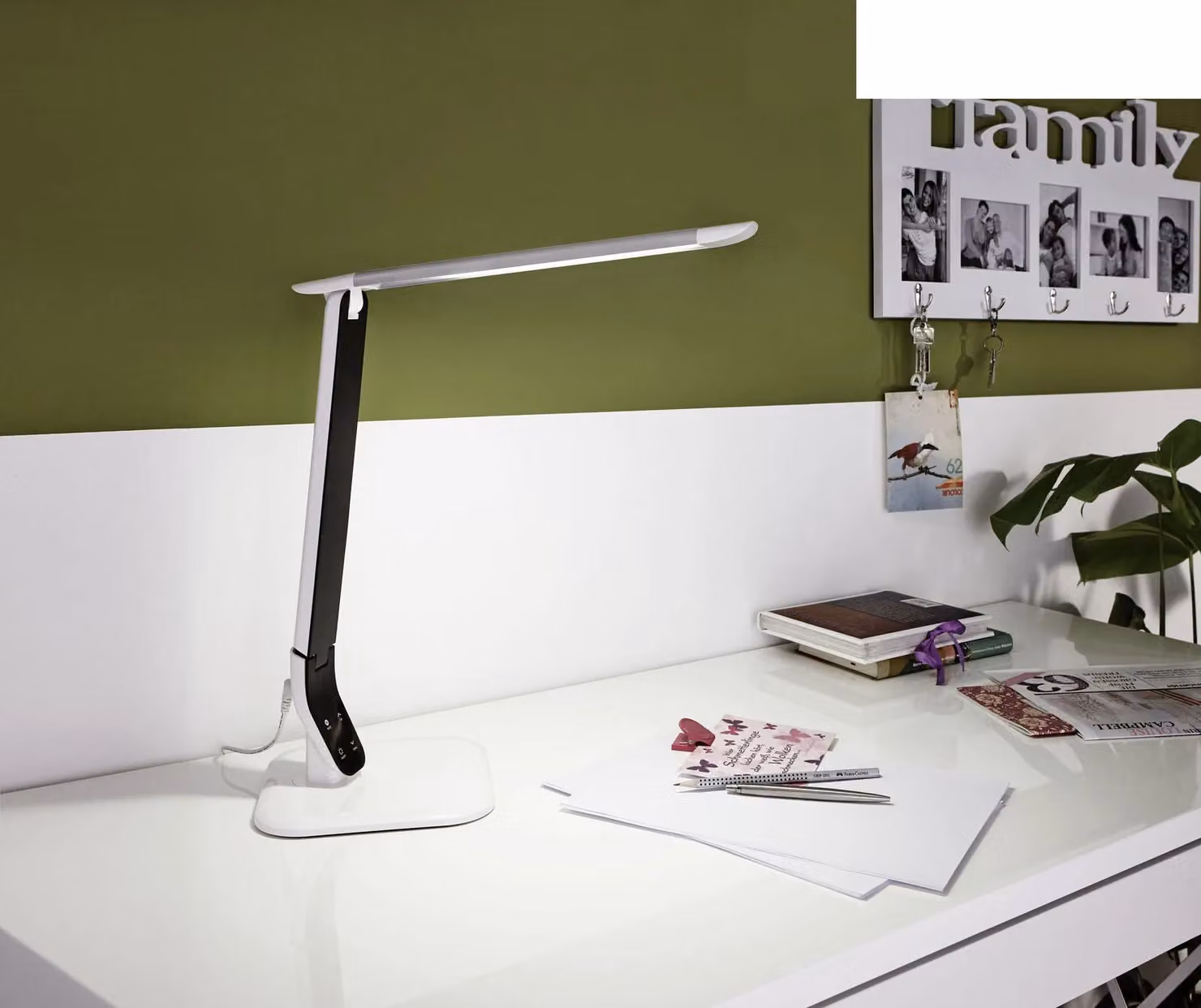 Loops 2 Pack LED Table Desk Lamps in White and Black with Touch Control and 6W Bulb Included – 2