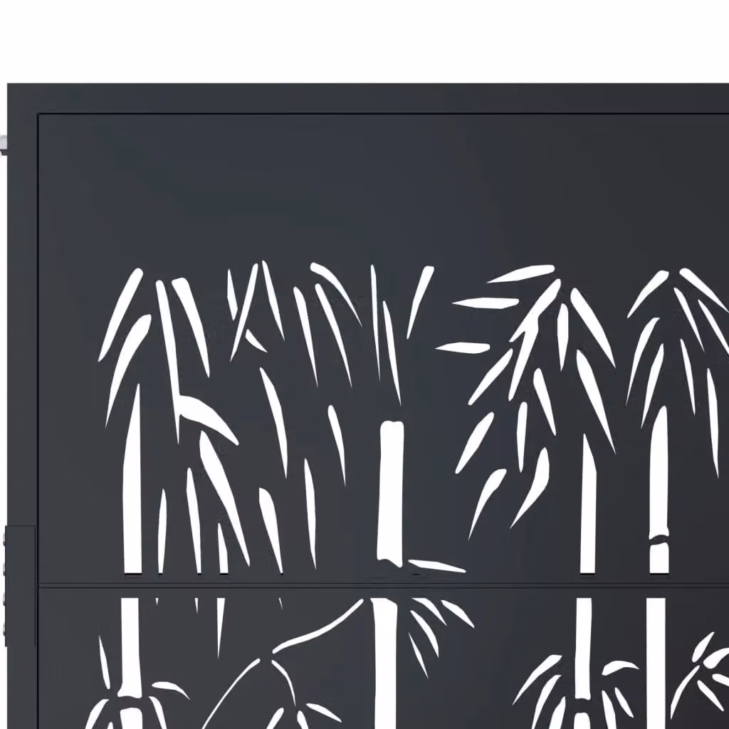 Berkfield Anthracite Steel Garden Gate with Bamboo Design, W: 80 cm, H: 105 cm – 3