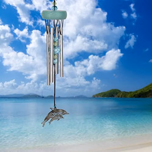Woodstock Chimes Chime Fantasy Dolphin Wind Chime in Silver and Multicolour – 2