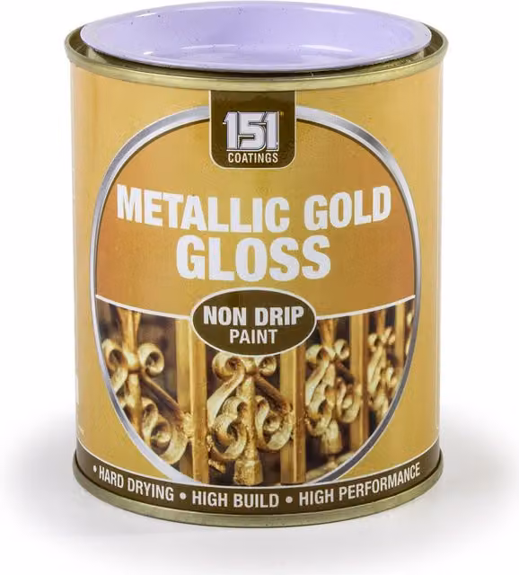 151 Coatings Opaque High Gloss Metallic Gold Paint for Metal