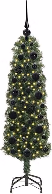 Berkfield Home Artificial Christmas Tree with 150 LEDs and Stand, Green, H 120 cm x W 38 cm x D 38 cm – 1