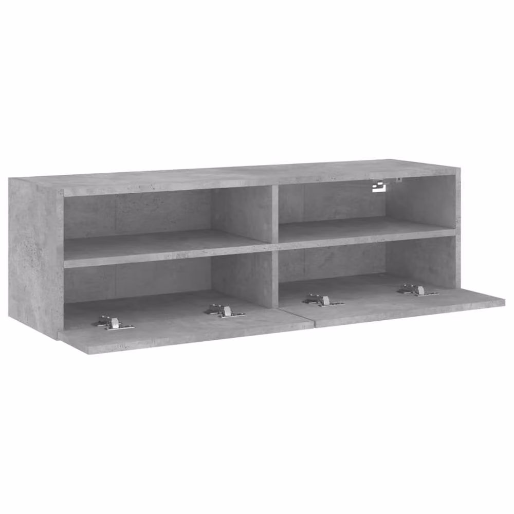 Berkfield Home Modern Wall Mounted TV Cabinet in Concrete Grey, W/D/H: 100 x 30 x 30 cm – 6
