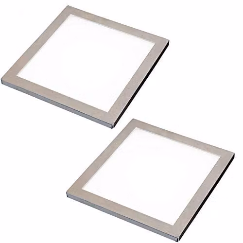 Loops 2 Pack Square LED Under Cabinet Kitchen Light and Driver Kit in Silver with Warm White Light – 1