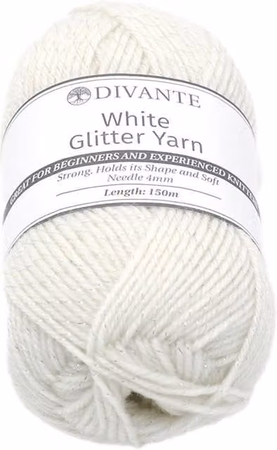 Divante Glitter Yarn in White