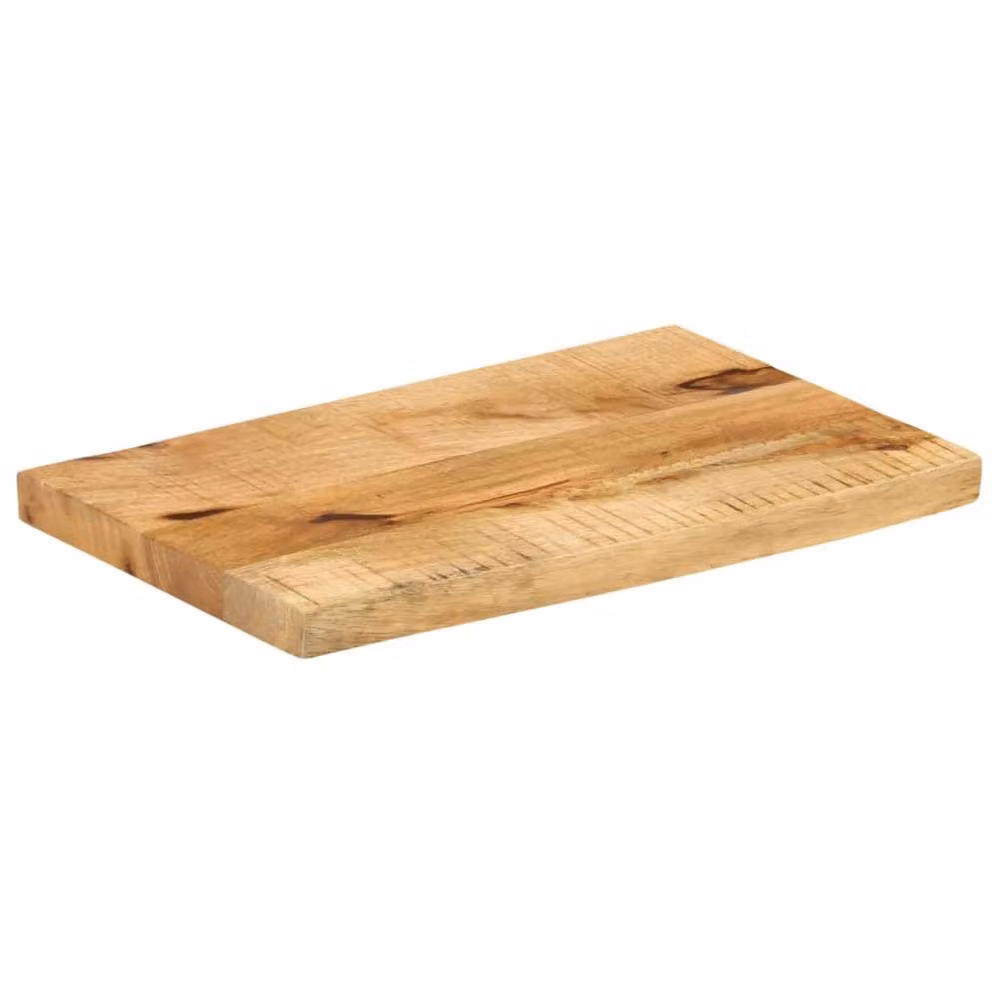Berkfield Home Rustic Live Edge Solid Mango Wood Table Top, Brown, W: 50 cm, D: 20 cm, H: 3.8 cm – 2