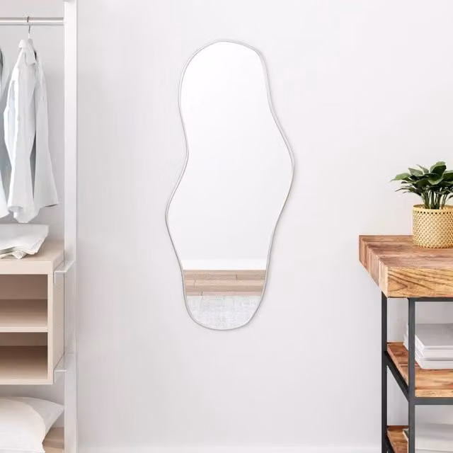 Berkfield Home Minimalist Rectangular Wall Mirror in Silver, W: 90 cm, H: 40 cm