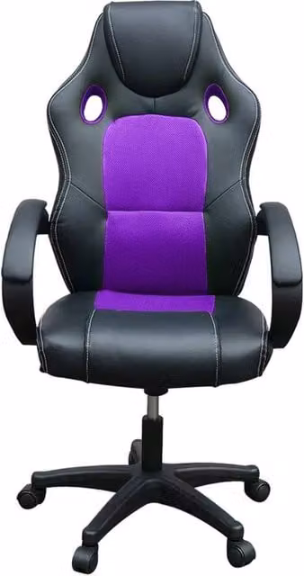 Hinsinc Ergonomic Purple Synthetic Leather Swivel Office Chair with Armrests