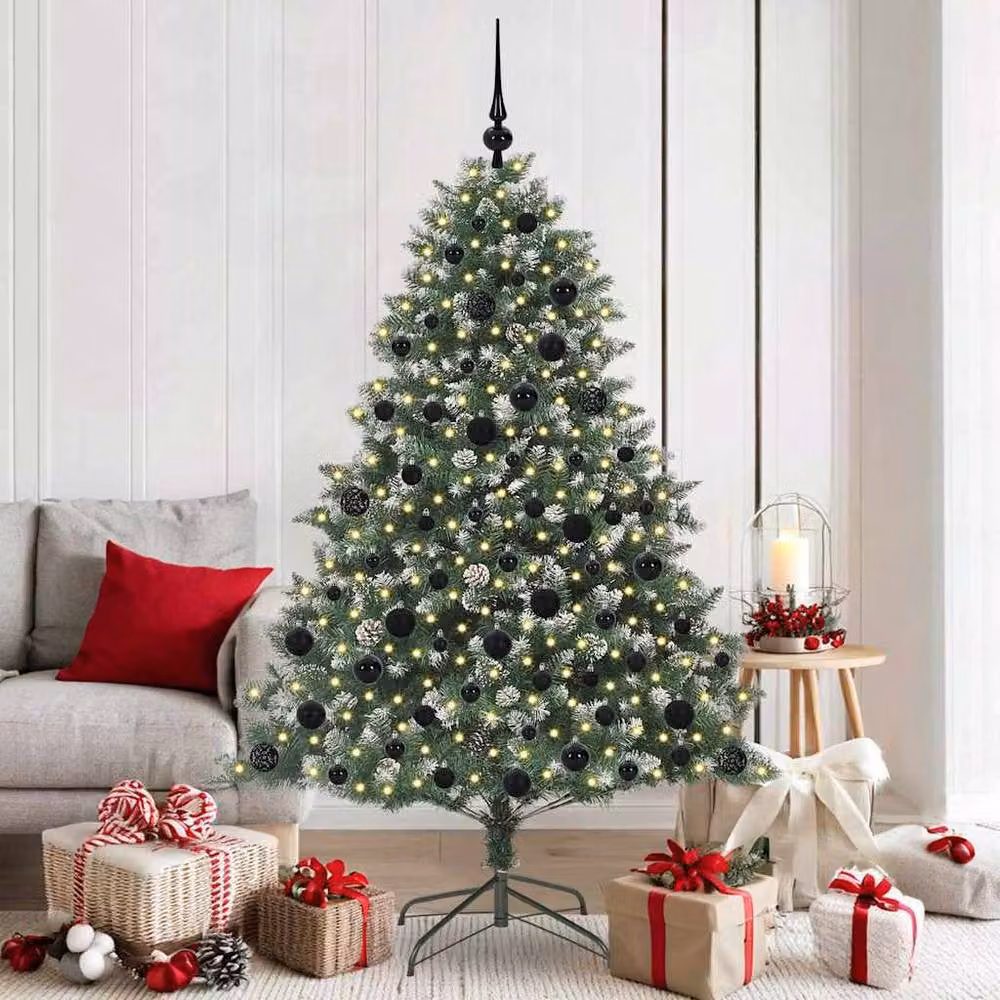 Berkfield Home Modern Artificial Christmas Tree in Green, W/D/H: 126 x 126 x 180 cm – 2