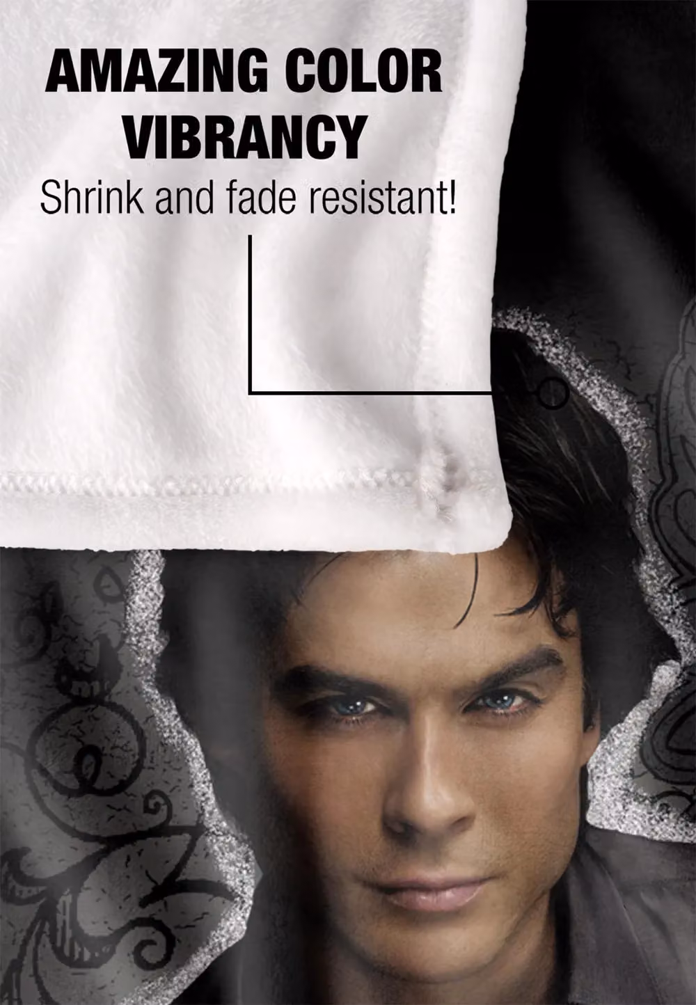 Warner Brothers Vampire Diaries Damon Silky Touch Super Soft Throw Blanket in White – 4