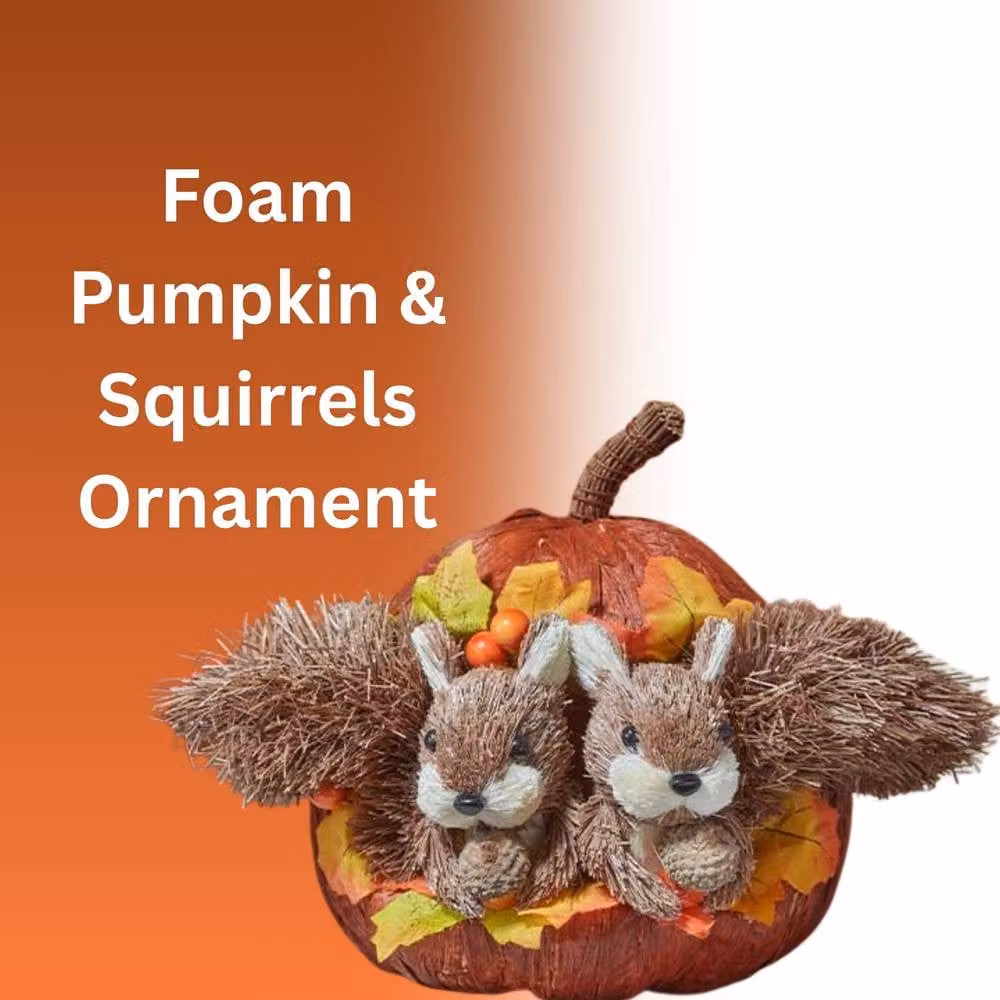 Marco Paul Squirrels and Pumpkin Autumn Tabletop Ornament in Brown – 3