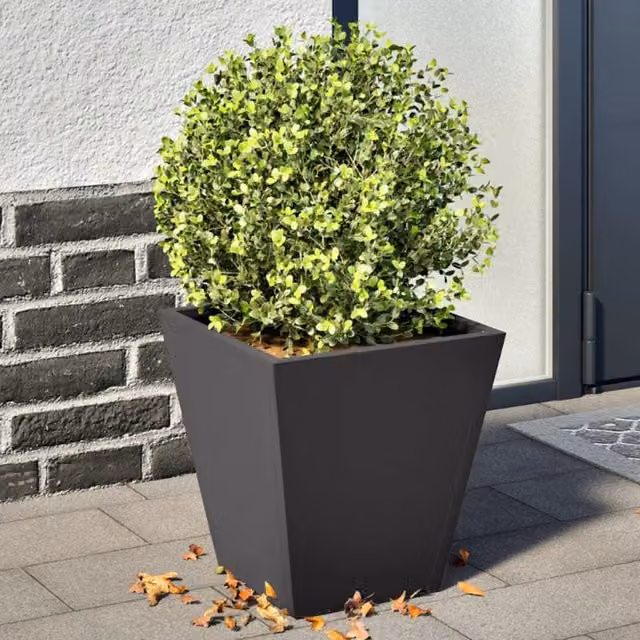 Berkfield Home Steel Garden Planter Tubs, Black, 2 Pack, W/D/H: 30 x 30 x 30 cm