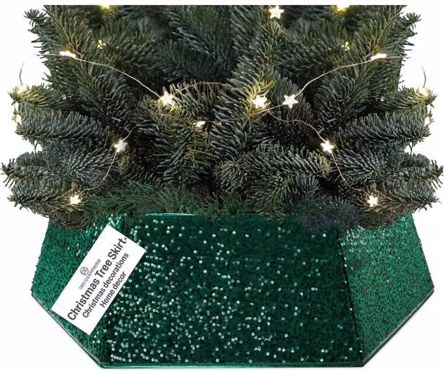 Deco Express Green Round Christmas Tree Skirt