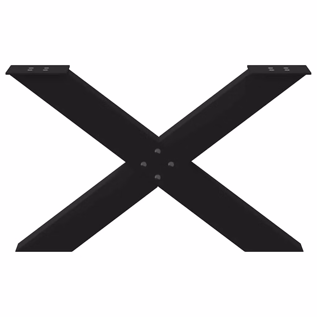 Berkfield Home X-Shaped Steel Coffee Table Legs, 2 Pieces, Black, H: 70 cm, W: 42.5-43 cm – 4