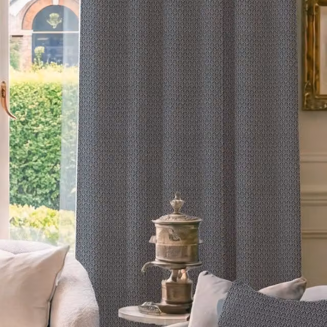 HOUSE Llewelyn-Bowen Made To Measure Blackout Floral Curtains in Cornflower Blue