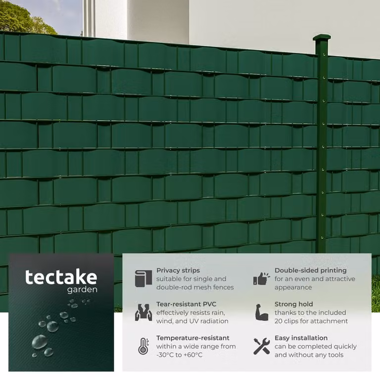 tectake Green PVC Privacy Film Strip 70 m
