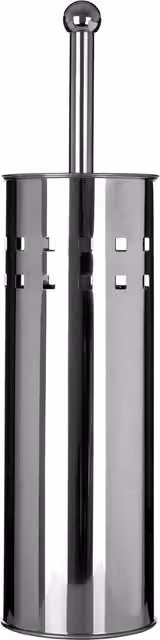 Orsina Modern Square Toilet Brush and Holder Set in Silver and White Stainless Steel – 3