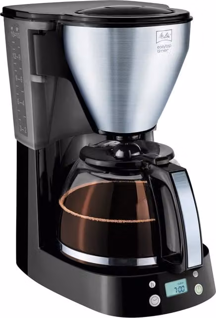 Melitta Easytop Timer Filter Coffee Machine with Glass Jug in Black