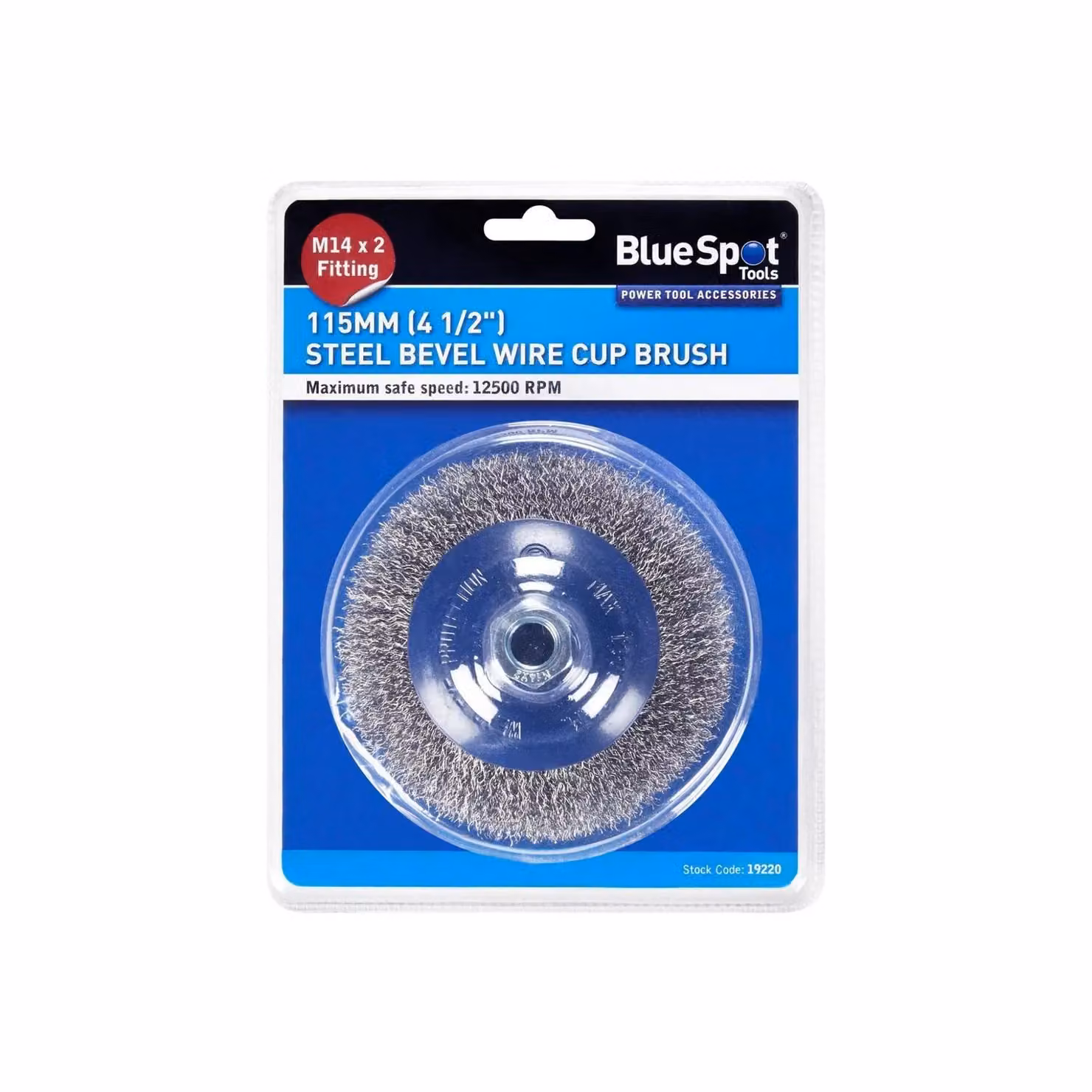 Bluespot Tools Steel Bevel Wire Cup Brush for Angle Grinders, 115mm, M14 – 2